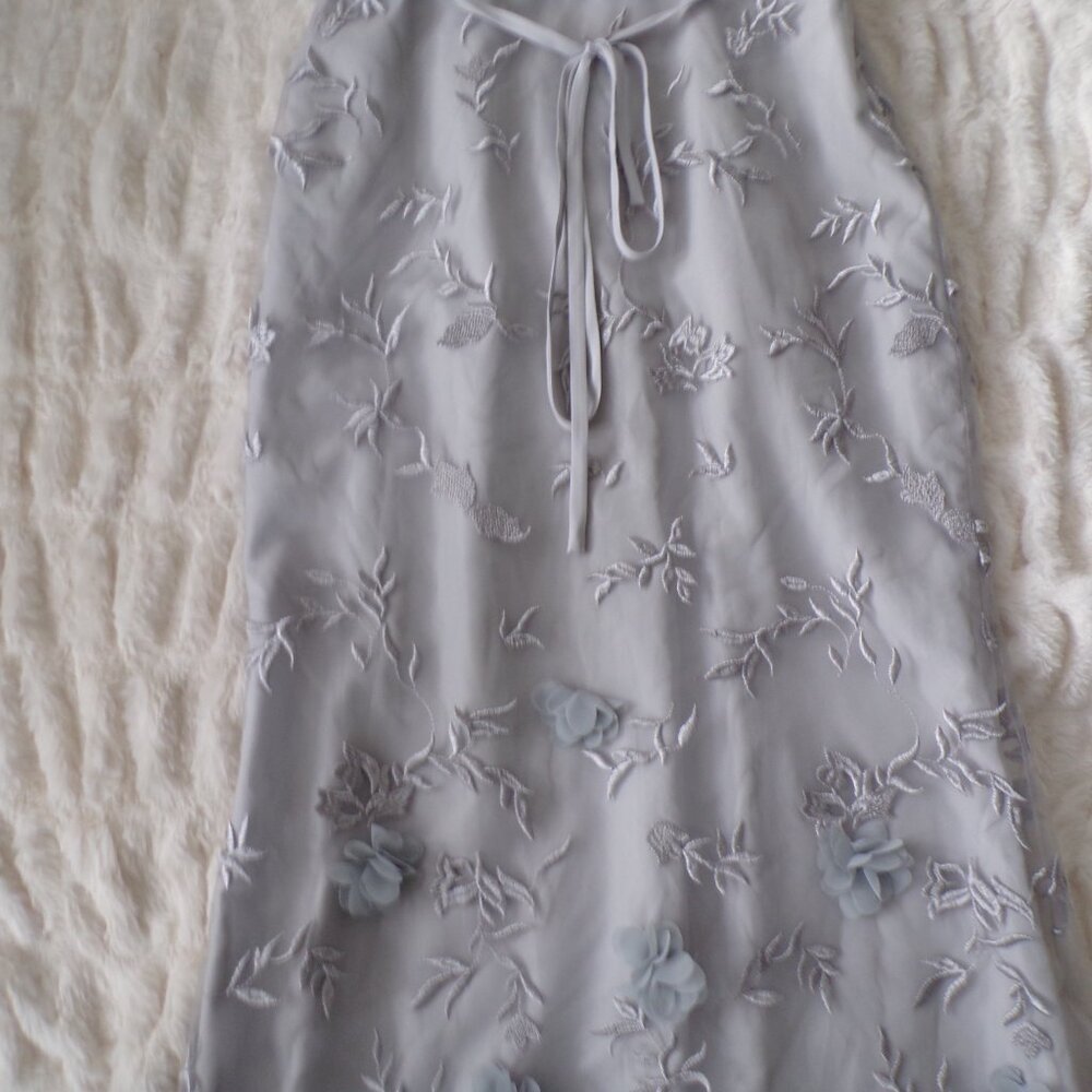 NWT Marchessa Notte romantic floral spaghetti strap pastel blue maxi dress 6 - Picture 4 of 13